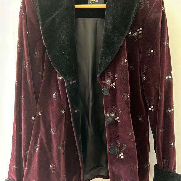 Monsoon London Purple and Black Velvet Sequined Jacket - Picture 8 of 9